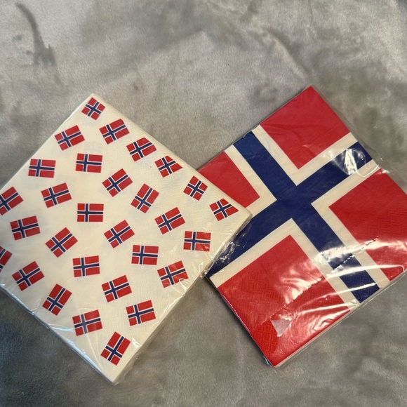2 Sets Norway‎ Norwegian Spirit Flag Napkins, NEW - Picture 1 of 6